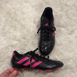 Adidas Goletto VII FG Junior soccer cleats Black and Pink Girls kids Size 5.5